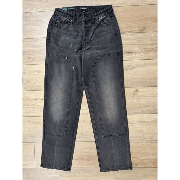 Wild Fable Jeans Women’s High Rise Straight Jeans 10 Black Denim Cargo NWT Easy - Picture 5 of 7